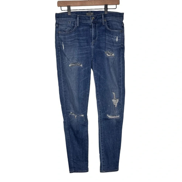 Agolde Women’s  Sophie Medium Wash Distressed Jean Size 30 - Picture 2 of 11